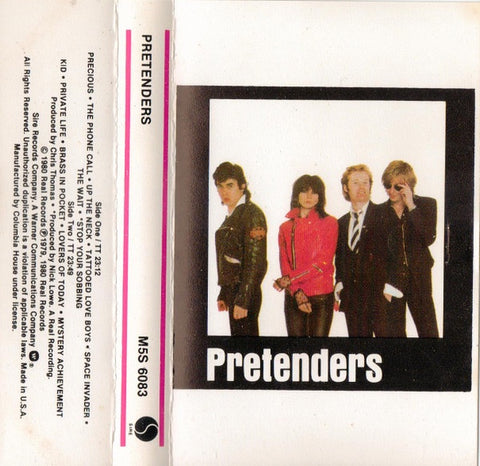Pretenders‎– Pretenders- Used Cassette 1980 Sire Tape- Pop/Rock