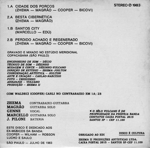 Vulcano – Om Pushne Namah - Mint- 7" EP Record 1983 Self-released Brazil Vinyl - Heavy Metal - Shuga Records