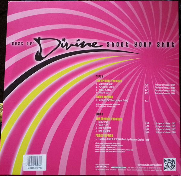 Divine ‎– Shoot Your Shot Best Of - New LP Record 2012 ZYX Muisc Europe Import Vinyl - Electronic / Pop - Shuga Records