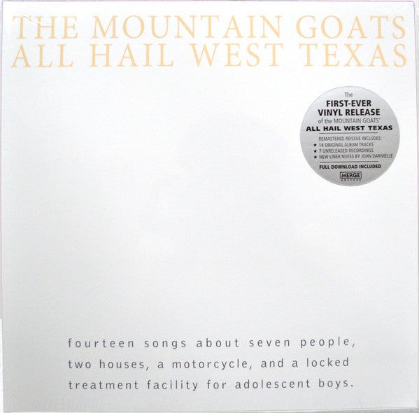 The Mountain Goats - All Hail West Texas (2002) - New LP Record 2013 Merge USA Vinyl & Download - Indie Rock / Folk Rock - Shuga Records
