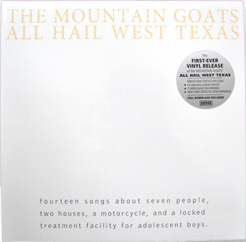 The Mountain Goats - All Hail West Texas (2002) - Mint- LP Record 2013 Merge USA Vinyl & Download - Indie Rock / Folk Rock