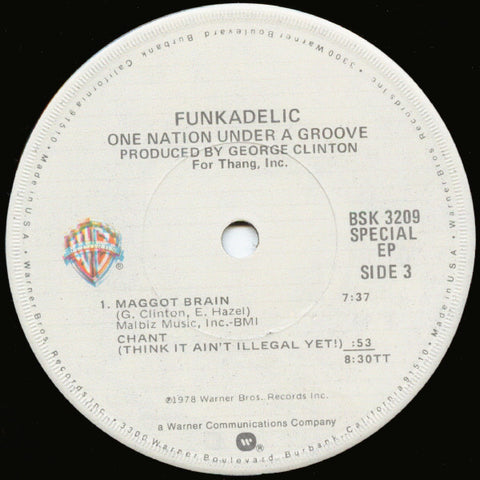 Funkadelic ‎– One Nation Under A Groove - VG+ 7" Ep Record 1978 USA Warner Vinyl - Funk / P. Funk