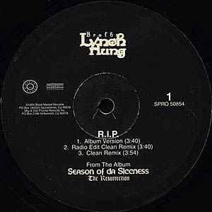 Brotha Lynch Hung – R.I.P. - VG+ 12" Single Record 1995 Black MArket Vinyl - Hip Hop / G-Funk