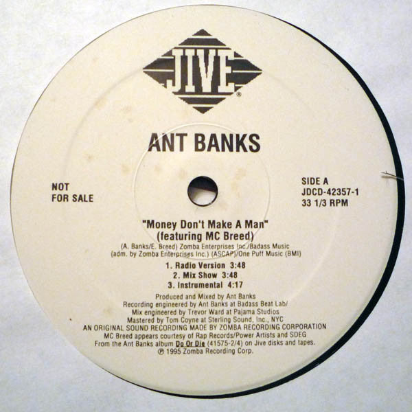 Ant Banks – Money Don't Make A Man - Mint- 12" USA 1995 Promo - Hip Hop