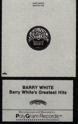 Barry White – Barry White's Greatest Hits - Used Cassette 1988 Casanlanca Tape - Funk/Soul