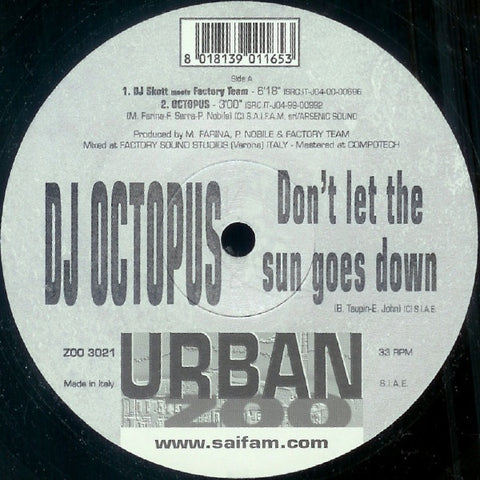DJ Octopus – Don't Let The Sun Goes Down - New 12" Single Record 2000 Urban Zoo Italy Vinyl - Hard House / Hard Trance