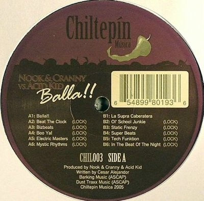 Nook & Cranny vs. Acid Kid – Balla!! - New 12" Single Record 2005 Chiltepin Vinyl - House