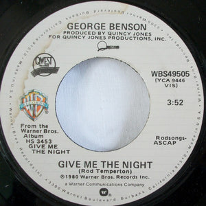 George Benson - Give Me The Night / Dinorah, Dinorah VG+ 7" Single 45rpm 1980 Warner Bros. USA - Disco
