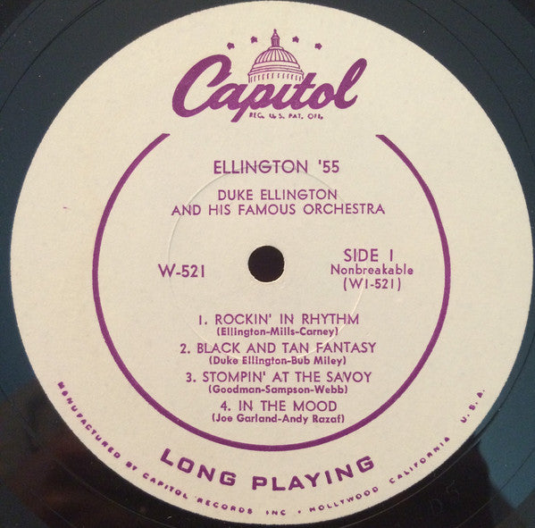 Duke Ellington And His Famous Orchestra – Ellington '55 - VG+ LP Record 1954 Capitol USA Mono Vinyl - Jazz /  Big Band / Swing - Shuga Records