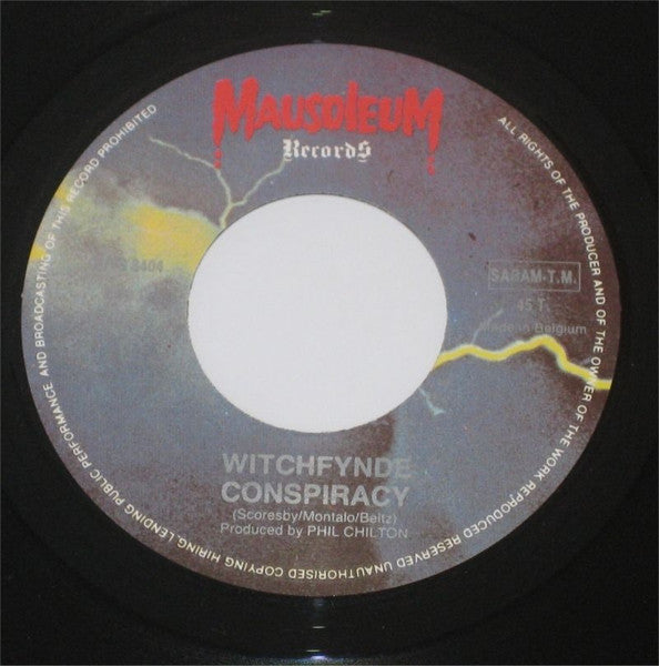 Witchfynde – Conspiracy - Mint- 7" Single Record 1984 Mausoleum Belgium Vinyl - Rock / Heavy Meta