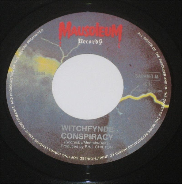 Witchfynde – Conspiracy - Mint- 7" Single Record 1984 Mausoleum Belgium Vinyl - Rock / Heavy Meta - Shuga Records