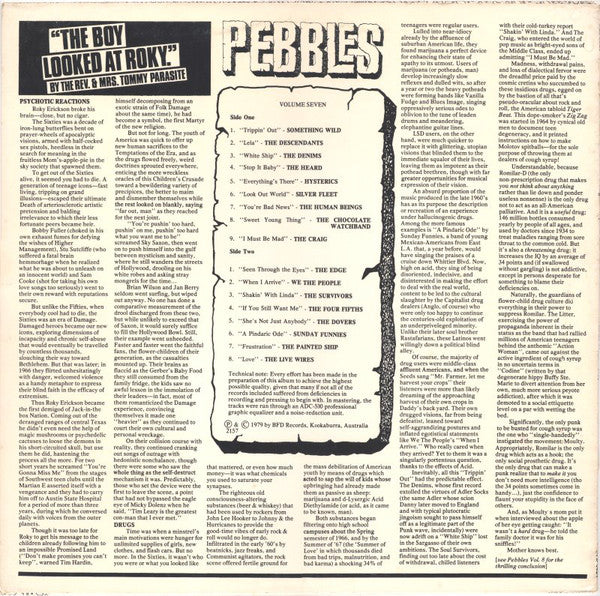 Various ‎– Pebbles Vol. 7 (1980) - New LP Record 2018 BFD USA Vinyl - Garage Rock / Psychedelic Rock - Shuga Records