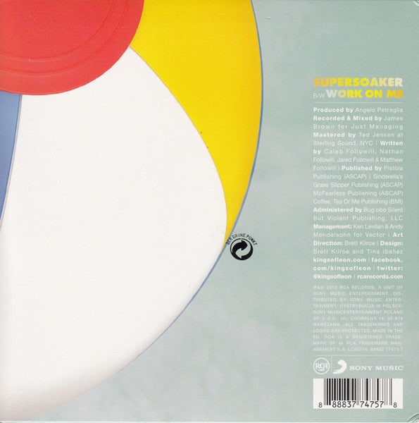 Kings Of Leon ‎– Supersoaker - New 7" Single Record 2013 RCA Europe Import White Vinyl - - Shuga Records