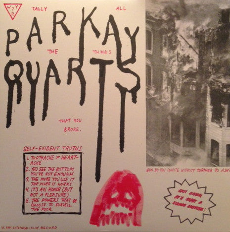 Parkay Quarts (Parquet Courts) - Tally All The Things That You Broke EP - New Vinyl Record 2013 What's Your Rupture? Pressing (Plays at 45 RPM) - Post-Punk