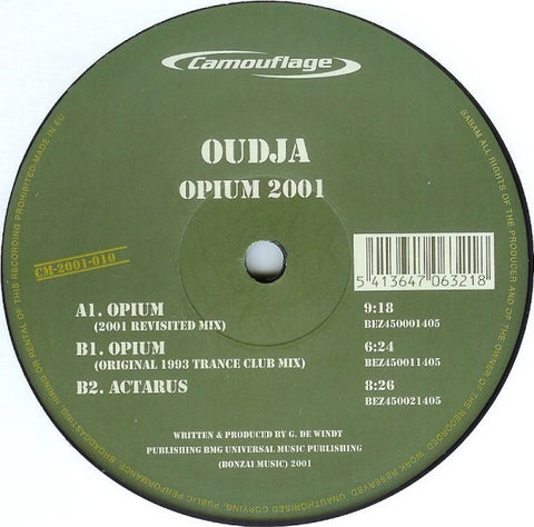 Oudja – Opium 2001 - New 12" Single Record 2001 Camouflage Belgium Vinyl - Trance