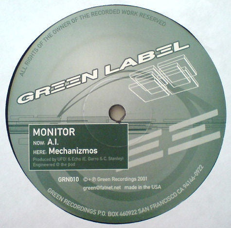 Monitor – A.I. / Mechanizmos - New 12" Single Record 2001 Green Label Vinyl - Drum n Bass