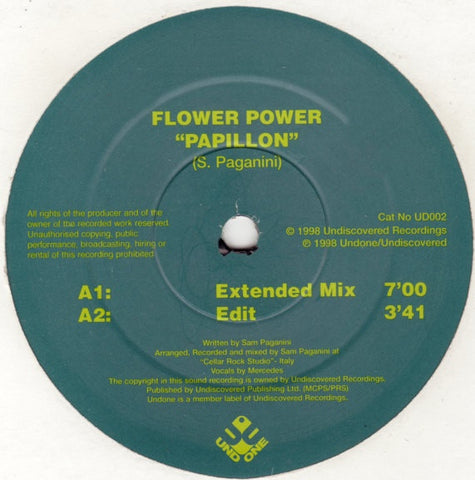 Flower Power – Papillon - New 12" Single Record 1998 Undone UK Vinyl - Trance