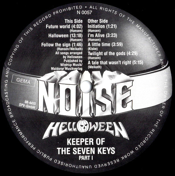 Helloween – Keeper Of The Seven Keys - Part I - Mint- LP Record 1987 Noise International Germany Vinyl & Inserts - Heavy Metal / Speed Metal / Power Metal - Shuga Records