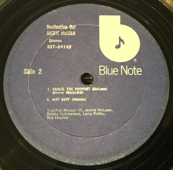 Jackie McLean – Destination... Out! (1964) - Mint- LP Record 1975 Blue Note USA Stereo Vinyl - Jazz / Hard Bop - Shuga Records