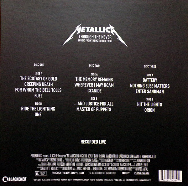 Metallica ‎– Through The Never (Music From The Motion Picture) - New 3 LP Box Set Record Store Day 2013 Blackened Recordings RSD Red, White & Black Vinyl - Thrash / Heavy Metal - Shuga Records