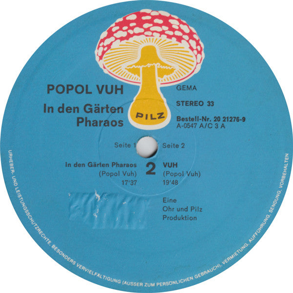 Popol Vuh – In Den Gärten Pharaos - Mint- LP Record 1971 Pilz Germany Vinyl - Krautrock / Ambient