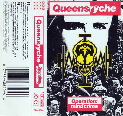 Queensrÿche – Operation: Mindcrime - Used Cassette 1988 EMI Tape - Hard Rock / Heavy Metal