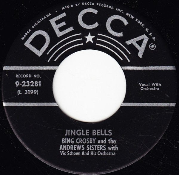 Bing Crosby & The Andrews Sisters - Jingle Bells / Santa Claus Is Comin' To Town VG+ 7" 45rpm 1950 Decca USA - Holiday