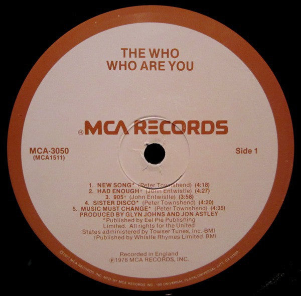 The Who ‎– Who Are You - Mint- LP Record 1978 MCA USA Vinyl - Hard Rock - Shuga Records