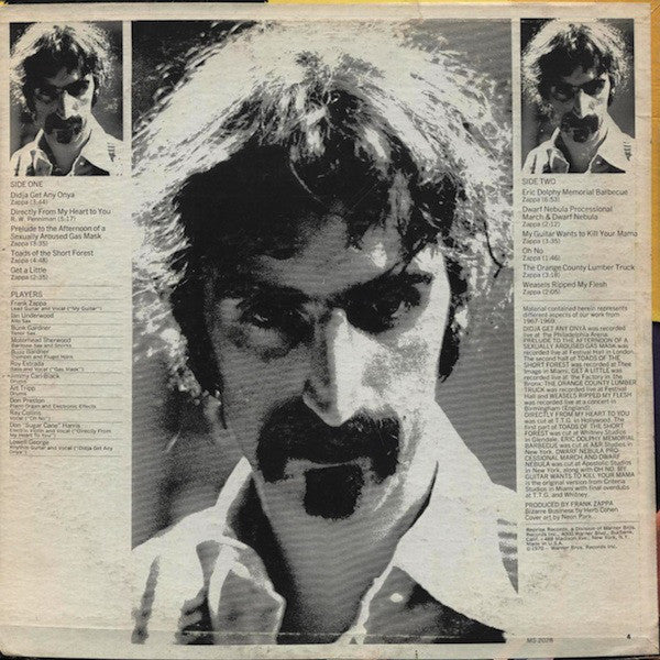 Frank Zappa / The Mothers Of Invention - Weasels Ripped My Flesh - VG+ LP Record 1970 Bizarre USA Original Vinyl - Psychedelic Rock / Avantgarde / Fusion - Shuga Records