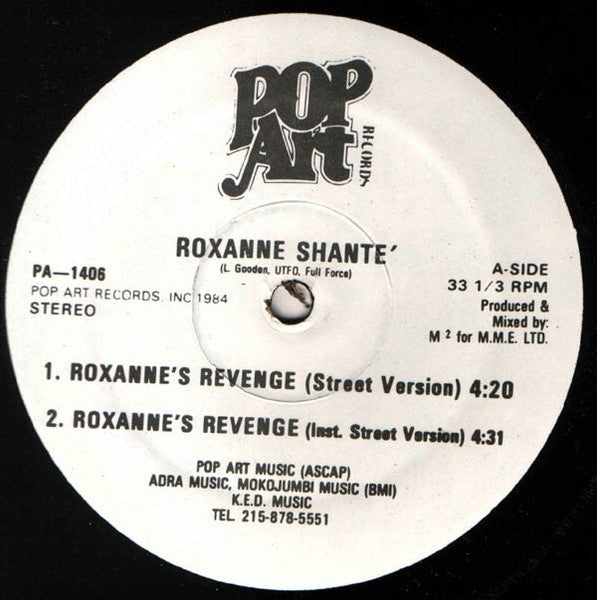 Roxanne Shanté – Roxanne's Revenge - VG+ 12" Single Record 1984 Pop Art Vinyl - Electro / Hip Hop - Shuga Records