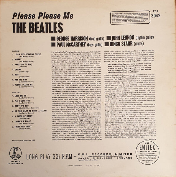 The Beatles ‎– Please Please Me (1963) - VG+ LP Record 1980 Parlophone UK Import Vinyl - Rock & Roll / Pop Rock