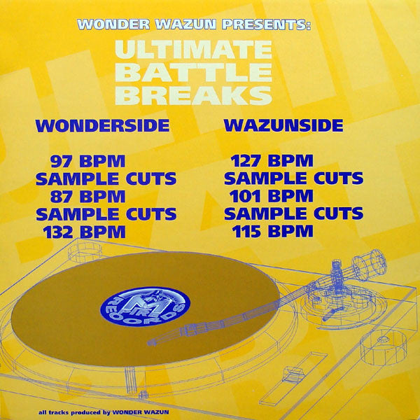Wonder Wazun ‎– Ultimate Battle Breaks Vol.1 - VG+ Lp Record 2001 M-Pire German Import Vinyl - Hip Hop / DJ Battle Tool - Shuga Records