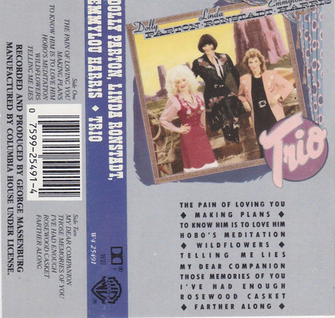 Dolly Parton, Linda Ronstadt, Emmylou Harris – Trio - Used Cassette 1987 Warner Bros Tape - Country