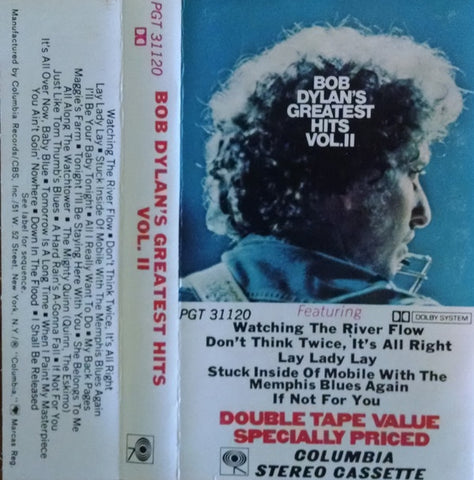 Bob Dylan ‎– Bob Dylan's Greatest Hits Volume II- Used Cassette 1971 Columbia Tape- Rock