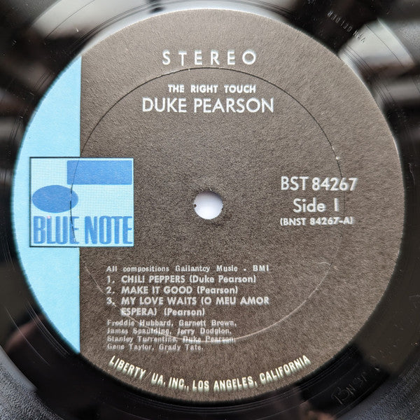Duke Pearson – The Right Touch (1967) - VG+ LP Record 1971 Blue Note USA Vinyl - Jazz / Soul-Jazz / Post Bop - Shuga Records