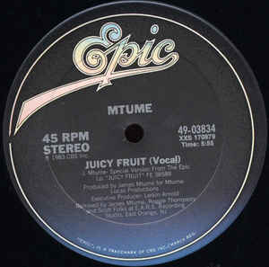 Mtume ‎– Juicy Fruit - VG+ 12" Single Record 1983 USA Original - Funk / Boogie