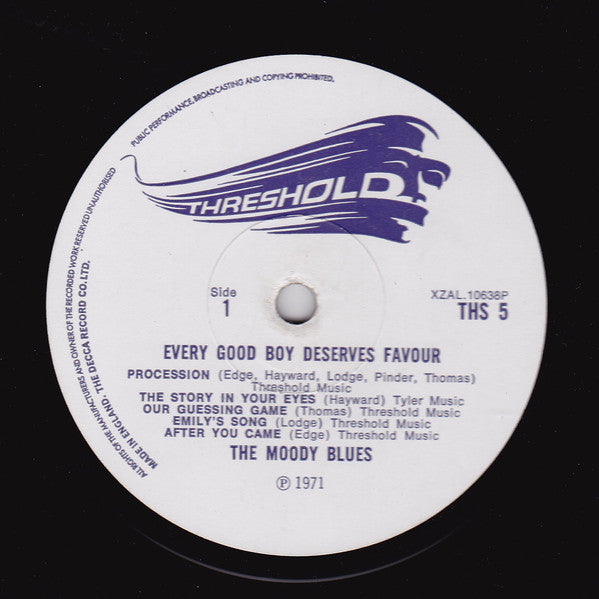 The Moody Blues - Every Good Boy Deserves Favour - Mint- Stereo 1971 Threshold UK Import (Original Press) - Psychedelic Rock - B15-112 - Shuga Records