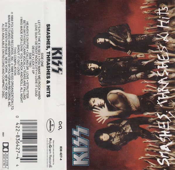 Kiss – Smashes, Thrashes & Hits - VG+ Cassette 1988 Mercury USA Tape - Hard Rock - Shuga Records