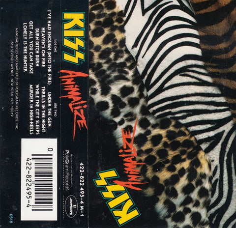 Kiss – Animalize - VG+ Cassette 1984 Mercury USA Tape -  Hard Rock