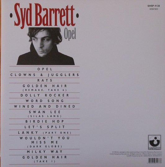 Syd Barrett ‎– Opel (1988) - New LP Record 2014 Harvest Europe Vinyl - Psychedelic Rock / Acoustic - Shuga Records