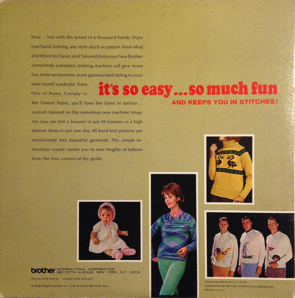 Unknown Artist – Brother Takes You On An Adventure In Fashion With A Ball Of Yarn And A Miraculous Brother Automatic Knitting Machine - VG+ 2 LP Record 1967 Brother International Corporation USA Vinyl - Educational / Spoken Word / Promotional - Shuga Records