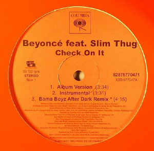 Beyoncé Feat. Slim Thug ‎– Check On It - New Vinyl Record 12" Single 2005 - Hip Hop/R&B