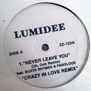 Lumidee / Notch ‎– Never Leave You / Crazy In Love Remix - VG 12" Single USA 2003 - Hip Hop