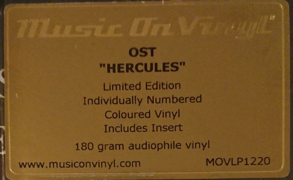 Fernando Velázquez ‎– Hercules - New 2 LP Record 2014 Music On Vinyl/Sony Europe Import 180 gram Colored Vinyl & Numbered - Soundtrack