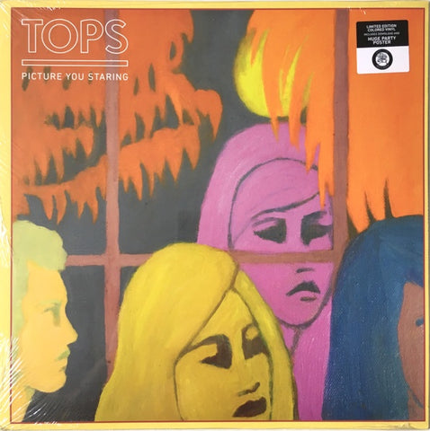 TOPS – Picture You Staring - Mint- LP Record 2014 Arbutus Coke Bottle Clear Vinyl & Poster - Pop Rock / Indie Rock