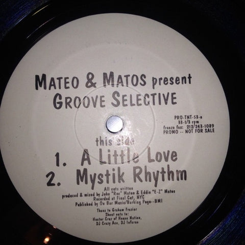 Mateo & Matos – Groove Selective - VG+ 12" Single Record TNT Vinyl - House / Deep House