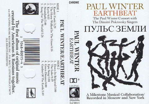 Paul Winter, The Paul Winter Consort With The Dimitri Pokrovsky Singers – Earthbeat - Used Cassette Living Music 1987 USA - Jazz