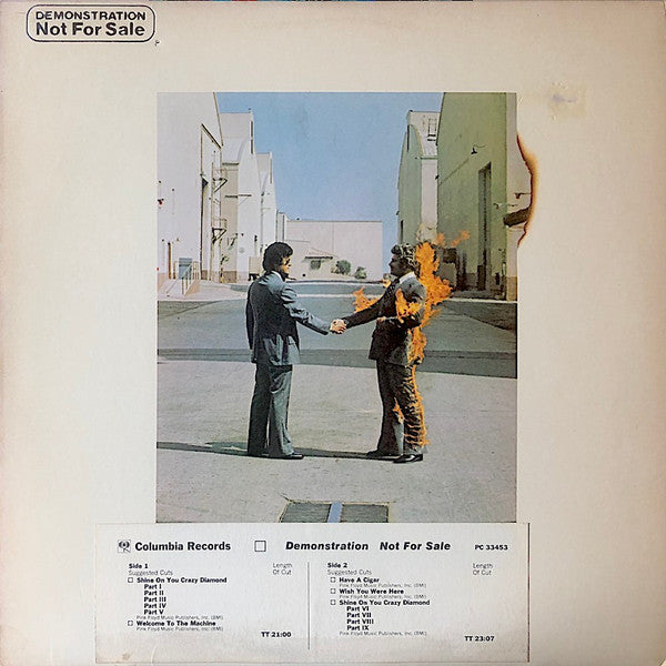 Pink Floyd – Wish You Were Here - Near Mint- LP Record 1975 Columbia USA Promo Vinyl & Baggy - Classic Rock - Shuga Records