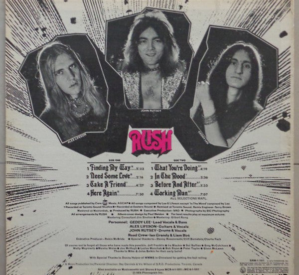 Rush - Rush - VG+ LP Record 1974 Mercury USA White Label Promo Vinyl - Hard Rock - Shuga Records