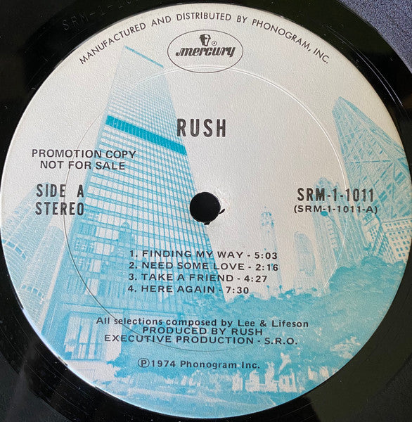 Rush - Rush - VG+ LP Record 1974 Mercury USA White Label Promo Vinyl - Hard Rock